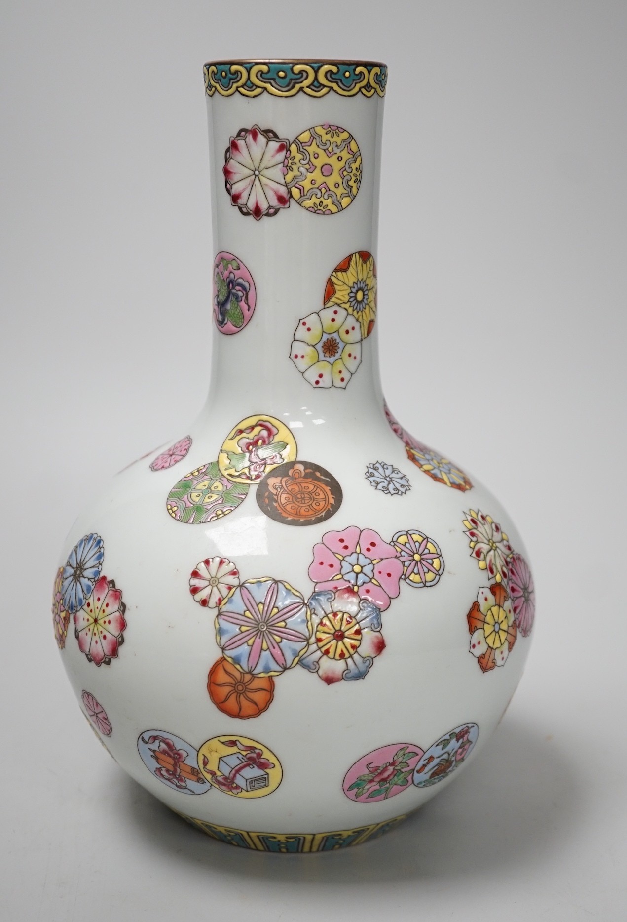 A Chinese famille rose bottle vase, 23cm